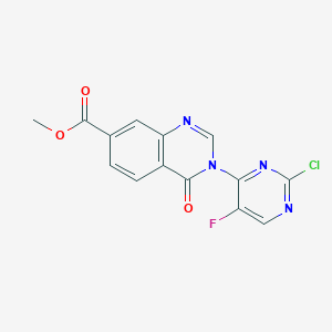 molecular formula C14H8ClFN4O3 B14910450 Methyl 3-(2-chloro-5-fluoropyrimidin-4-yl)-4-oxo-3,4-dihydroquinazoline-7-carboxylate 