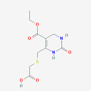 2-(((5-(Ethoxycarbonyl)-2-oxo-1,2,3,6-tetrahydropyrimidin-4-yl)methyl)thio)acetic acid