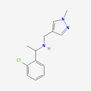 molecular formula C13H16ClN3 B14910453 1-(2-Chlorophenyl)-N-((1-methyl-1h-pyrazol-4-yl)methyl)ethan-1-amine 