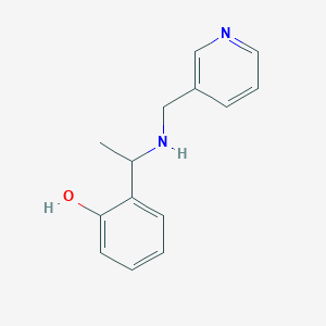 molecular formula C14H16N2O B14910494 2-(1-((Pyridin-3-ylmethyl)amino)ethyl)phenol 