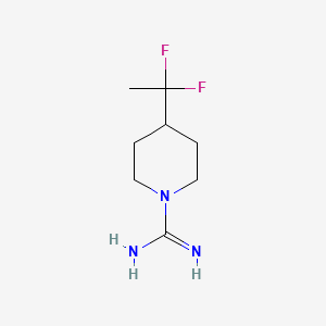 molecular formula C8H15F2N3 B1491052 4-(1,1-二氟乙基)哌啶-1-甲酰亚胺 CAS No. 2098048-71-4