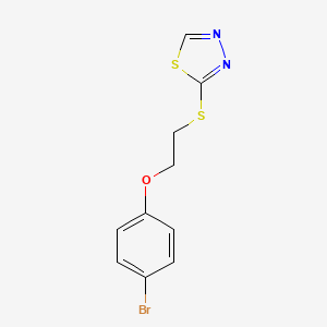 molecular formula C10H9BrN2OS2 B14910521 2-{[2-(4-Bromophenoxy)ethyl]sulfanyl}-1,3,4-thiadiazole 