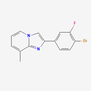 molecular formula C14H10BrFN2 B14910549 2-(4-bromo-3-fluorophenyl)-8-methylimidazo[1,2-a]pyridine 