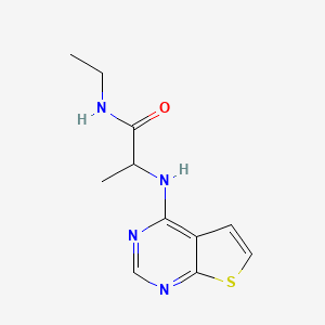 molecular formula C11H14N4OS B14910563 N-ethyl-2-(thieno[2,3-d]pyrimidin-4-ylamino)propanamide 