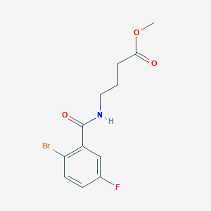 molecular formula C12H13BrFNO3 B14910584 Methyl 4-(2-bromo-5-fluorobenzamido)butanoate 