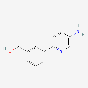 molecular formula C13H14N2O B14910593 (3-(5-Amino-4-methylpyridin-2-yl)phenyl)methanol 