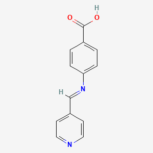 molecular formula C13H10N2O2 B14910601 4-{[(E)-pyridin-4-ylmethylidene]amino}benzoic acid 