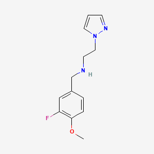 molecular formula C13H16FN3O B14910605 n-(3-Fluoro-4-methoxybenzyl)-2-(1h-pyrazol-1-yl)ethan-1-amine 