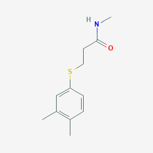 molecular formula C12H17NOS B14910636 3-((3,4-Dimethylphenyl)thio)-N-methylpropanamide 