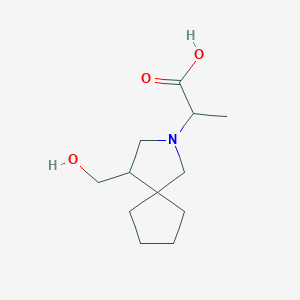 molecular formula C12H21NO3 B1491064 2-(4-(Hydroxymethyl)-2-azaspiro[4.4]nonan-2-yl)propanoic acid CAS No. 2097949-89-6