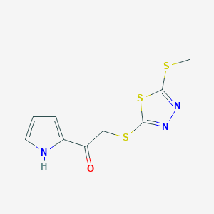 2-((5-(Methylthio)-1,3,4-thiadiazol-2-yl)thio)-1-(1h-pyrrol-2-yl)ethan-1-one