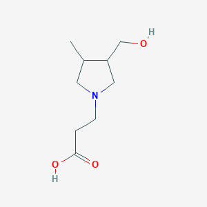 molecular formula C9H17NO3 B1491076 3-(3-(Hydroxymethyl)-4-methylpyrrolidin-1-yl)propanoic acid CAS No. 2097992-29-3