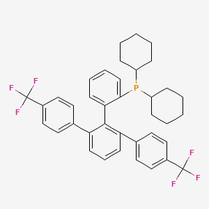 molecular formula C38H37F6P B14910760 [2-[2,6-bis[4-(trifluoromethyl)phenyl]phenyl]phenyl]-dicyclohexylphosphane 