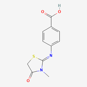 4-[(3-Methyl-4-oxo-1,3-thiazolidin-2-ylidene)amino]benzoic acid