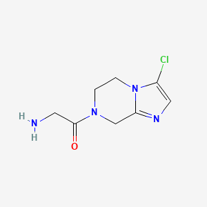 molecular formula C8H11ClN4O B1491079 2-amino-1-(3-chloro-5,6-dihydroimidazo[1,2-a]pyrazin-7(8H)-yl)ethan-1-one CAS No. 2091575-18-5