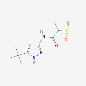 molecular formula C11H19N3O3S B14910800 n-(3-(Tert-butyl)-1h-pyrazol-5-yl)-2-(methylsulfonyl)propanamide 