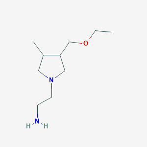 molecular formula C10H22N2O B1491084 2-(3-(Ethoxymethyl)-4-methylpyrrolidin-1-yl)ethan-1-amin CAS No. 2098048-99-6