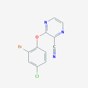 molecular formula C11H5BrClN3O B14910873 3-(2-Bromo-4-chlorophenoxy)pyrazine-2-carbonitrile 