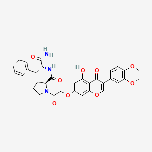 molecular formula C33H31N3O9 B14910885 1-({[3-(2,3-dihydro-1,4-benzodioxin-6-yl)-5-hydroxy-4-oxo-4H-chromen-7-yl]oxy}acetyl)-L-prolyl-D-phenylalaninamide 