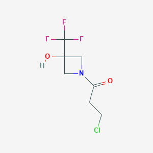 molecular formula C7H9ClF3NO2 B1491091 3-Chloro-1-(3-hydroxy-3-(trifluoromethyl)azetidin-1-yl)propan-1-one CAS No. 2092486-03-6
