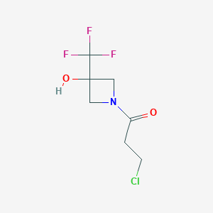 molecular formula C7H9ClF3NO2 B1491091 3-氯-1-(3-羟基-3-(三氟甲基)氮杂环丁-1-基)丙-1-酮 CAS No. 2092486-03-6