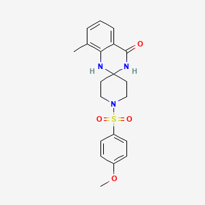 molecular formula C20H23N3O4S B14910921 1-(4-Methoxybenzenesulfonyl)-8'-methyl-3',4'-dihydro-1'h-spiro[piperidine-4,2'-quinazoline]-4'-one 