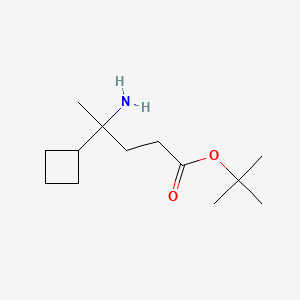 molecular formula C13H25NO2 B14910942 tert-Butyl 4-amino-4-cyclobutylpentanoate 