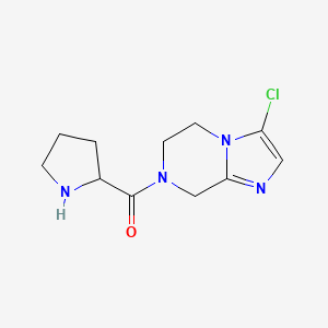 molecular formula C11H15ClN4O B1491098 3-Chloro-7-prolyl-5,6,7,8-tetrahydroimidazo[1,2-a]pyrazine CAS No. 2097951-38-5