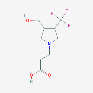 molecular formula C9H14F3NO3 B1491100 3-(3-(Hydroxymethyl)-4-(trifluoromethyl)pyrrolidin-1-yl)propanoic acid CAS No. 2098092-78-3