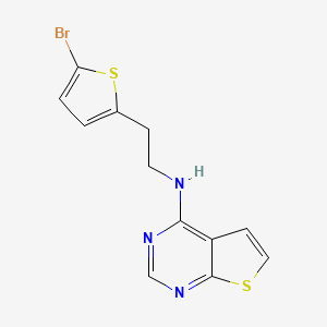 molecular formula C12H10BrN3S2 B14911002 n-(2-(5-Bromothiophen-2-yl)ethyl)thieno[2,3-d]pyrimidin-4-amine 