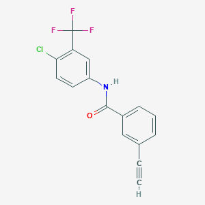 molecular formula C16H9ClF3NO B14911010 N-(4-Chloro-3-(trifluoromethyl)phenyl)-3-ethynylbenzamide 