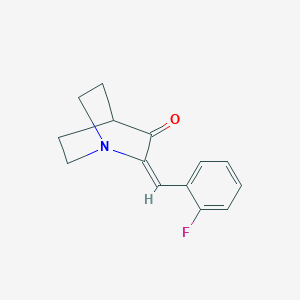 molecular formula C14H14FNO B14911033 (2E)-2-(2-fluorobenzylidene)-1-azabicyclo[2.2.2]octan-3-one 