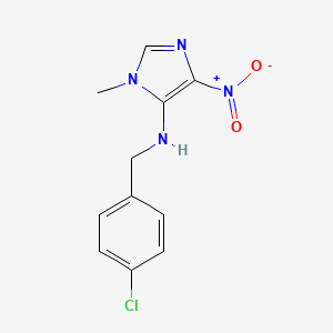 molecular formula C11H11ClN4O2 B14911044 n-(4-Chlorobenzyl)-1-methyl-4-nitro-1h-imidazol-5-amine 