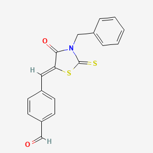 4-[(Z)-(3-benzyl-4-oxo-2-thioxo-1,3-thiazolidin-5-ylidene)methyl]benzaldehyde