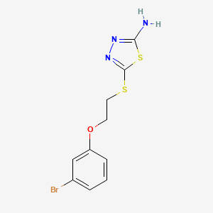 molecular formula C10H10BrN3OS2 B14911060 5-((2-(3-Bromophenoxy)ethyl)thio)-1,3,4-thiadiazol-2-amine 