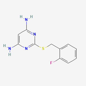 molecular formula C11H11FN4S B14911064 2-[(2-Fluorobenzyl)sulfanyl]pyrimidine-4,6-diamine 