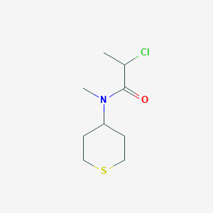 molecular formula C9H16ClNOS B1491109 2-chloro-N-methyl-N-(tetrahydro-2H-thiopyran-4-yl)propanamide CAS No. 2025488-38-2