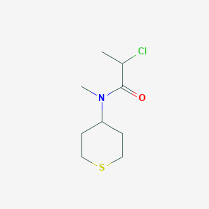 molecular formula C9H16ClNOS B1491109 2-クロロ-N-メチル-N-(テトラヒドロ-2H-チオピラン-4-イル)プロパンアミド CAS No. 2025488-38-2