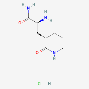 molecular formula C8H16ClN3O2 B14911128 (S)-2-Amino-3-((S)-2-oxopiperidin-3-yl)propanamide hydrochloride 