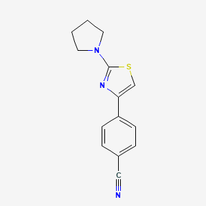 molecular formula C14H13N3S B14911166 4-(2-(Pyrrolidin-1-yl)thiazol-4-yl)benzonitrile 