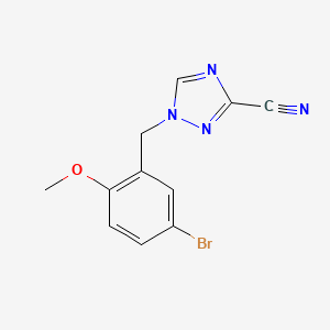 molecular formula C11H9BrN4O B14911187 1-(5-Bromo-2-methoxybenzyl)-1h-1,2,4-triazole-3-carbonitrile 