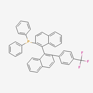 molecular formula C39H26F3P B14911201 Diphenyl(2'-(4-(trifluoromethyl)phenyl)-[1,1'-binaphthalen]-2-yl)phosphane 