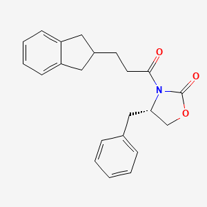 molecular formula C22H23NO3 B14911223 (S)-4-Benzyl-3-(3-(2,3-dihydro-1H-inden-2-yl)propanoyl)oxazolidin-2-one 