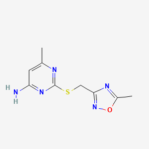 6-Methyl-2-(((5-methyl-1,2,4-oxadiazol-3-yl)methyl)thio)pyrimidin-4-amine