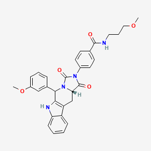 molecular formula C31H30N4O5 B14911268 4-[(15S)-10-(3-methoxyphenyl)-12,14-dioxo-8,11,13-triazatetracyclo[7.7.0.02,7.011,15]hexadeca-1(9),2,4,6-tetraen-13-yl]-N-(3-methoxypropyl)benzamide 