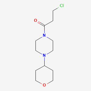 molecular formula C12H21ClN2O2 B1491127 3-氯-1-(4-(四氢-2H-吡喃-4-基)哌嗪-1-基)丙酮 CAS No. 2097996-09-1