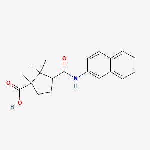 molecular formula C20H23NO3 B14911295 1,2,2-Trimethyl-3-(naphthalen-2-ylcarbamoyl)-cyclopentanecarboxylic acid 