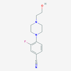 molecular formula C13H16FN3O B14911306 3-Fluoro-4-(4-(2-hydroxyethyl)piperazin-1-yl)benzonitrile 