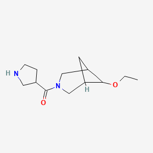 molecular formula C13H22N2O2 B1491132 (6-Ethoxy-3-azabicyclo[3.1.1]heptan-3-yl)(pyrrolidin-3-yl)methanone CAS No. 2098122-65-5