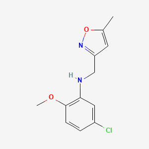 molecular formula C12H13ClN2O2 B14911339 5-Chloro-2-methoxy-N-((5-methylisoxazol-3-yl)methyl)aniline 